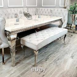 2024 SALE Louis Light Grey Velvet Dining Bench Seat 1.4m fit for 1.5m-1.6m Table