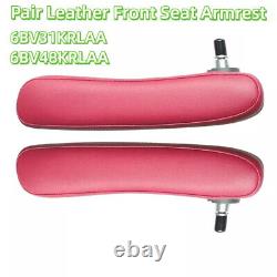 2pcs Inboard Front Seat Armrest Leather Fit For Fiat 500 # 6BV31KRLAA 6BV48KRLAA