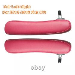 2pcs Inboard Front Seat Armrest Leather Fit For Fiat 500 # 6BV31KRLAA 6BV48KRLAA