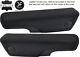 Black Double Stitch 2x Seat Armrest Leather Cover Fits Ford Transit Mk6 00-06