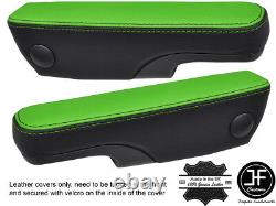 Black & Green Leather 2x Seat Armrest Covers Fits Ford Transit Mk7 2006-2013