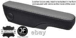 Black & Grey Leather 1x Driver Seat Armrest Cover Fits Ford Transit Mk6 00-06