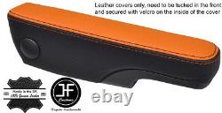 Black & Orange Leather 1x Driver Seat Armrest Covers Fits Ford Transit Mk7 06-13