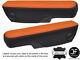 Black & Orange Leather 2x Seat Armrest Covers Fits Ford Transit Mk7 2006-2013