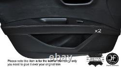 Black Stitch 2x Front Door Armrest Leather Covers Fits Seat Leon 13-20 5 Door