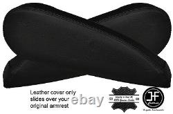 Black Stitch 2x Seat Armrest Leather Covers Fits Citroen C4 Picasso Vtr+ 06-13