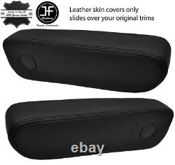 Black Stitch 2x Seat Armrest Real Leather Covers Fits Bmw E23 E28 5 & 7 Series