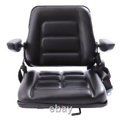 Black Universal Forklift Suspension Seat Fits Clark Cat Hyster Yale Toyota New