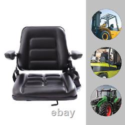 Black Universal Forklift Suspension Seat Fits Clark Cat Hyster Yale Toyota New