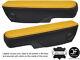 Black & Yellow Leather 2x Seat Armrest Covers Fits Ford Transit Mk7 2006-2013