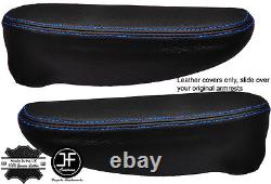 Blue Stitch 2x Seat Armrest Leather Covers Fits Chrysler Grand Voyager 01-08