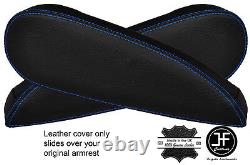 Blue Stitch 2x Seat Armrest Leather Covers Fits Citroen C4 Picasso Vtr+ 06-13