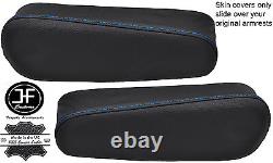 Blue Stitching 2x Seat Armrest Leather Covers Fits Lexus Rx300 Rx330 97-03