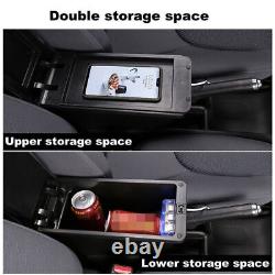 Double layer Armrest Box Seat Storage Box Consoles For Honda Fit Jazz 2009- 2013