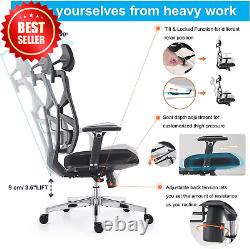 Ergonomic Office Chair High Back 4D Armrests Adjustable Seat Lumbar Support