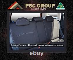 FRONT + REAR (Armrest) Seat Cover Fit Subaru Forester SK Neoprene Waterproof