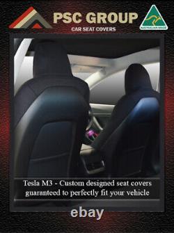 FRONT & REAR + Armrest Zipper Seat Neoprene Covers Fits Tesla Model 3 Waterproof