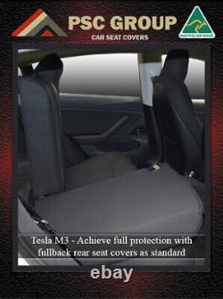 FRONT & REAR + Armrest Zipper Seat Neoprene Covers Fits Tesla Model 3 Waterproof