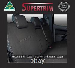 FRONT and REAR (Armrest) Seat Covers Fit Mazda BT-50 BT50 Premium Neoprene
