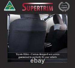 FULL BACK FRONT & REAR ARMREST ACCESS Seat Covers fit Toyota Hilux Waterproof