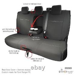 Fit Ford Ranger XLT PX3 (Jul19-Jun22) FULL-BACK & REAR Seat Cover + Armrest Acc