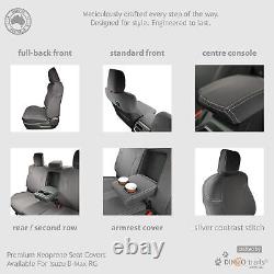 Fit Isuzu D-Max RG (Jul 20-Now) Front & REAR Neoprene Seat Covers+Armrest Access