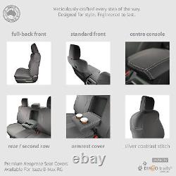 Fit Isuzu D-Max RG (Jul 20-Now) REAR Premium Neoprene Seat Cover+Armrest Access
