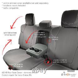 Fit Isuzu D-Max RG (Jul20-Now) FULL-BACK & REAR Neoprene Seat Covers+Armrest Acc