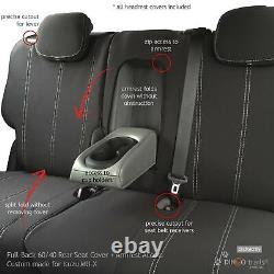 Fit Isuzu MU-X (Nov13-Jul21) FRONT & REAR Neoprene Seat Covers + Armrest Access