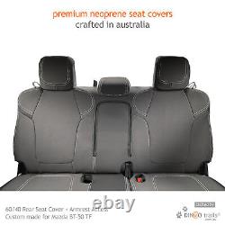 Fit Mazda BT-50 TF (Oct20-Now) FRONT & REAR Neoprene Seat Covers+Armrest Access