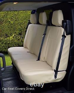 Ford Transit Custom Crew Van Tailored Genuine Fit Seat Covers Cream Leatherette