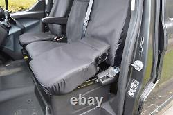 Ford Transit Custom Seat Covers Black Heavy Duty, Tailored Fit, With 3 Logos