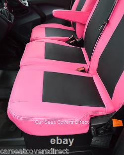 Ford Transit Custom Van Tailored Genuine Fit Seat Covers Pink & Black