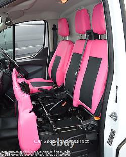 Ford Transit Custom Van Tailored Genuine Fit Seat Covers Pink & Black