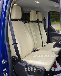 Ford Transit Custom Van Tailored Genuine Fitted Seat Covers Cream Leatherette