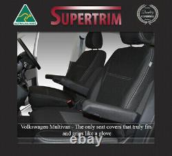 Front + 4 Armrest seat covers fit VW Multivan T5 (Dec04-Nov15) premium neoprene
