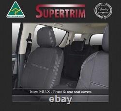 Front full back Map pocket + Rear Armrest seat covers fit Isuzu MU-X waterproof