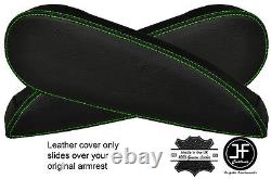 Green Stitch 2x Seat Armrest Leather Covers Fits Citroen C4 Picasso Vtr+ 06-13