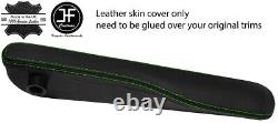 Green Stitch 2x Seat Armrest Pad Leather Covers Fits Range Rover Vogue L322