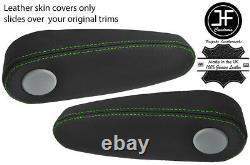 Green Stitch 2x Seat Armrest Real Leather Cover Fits Lexus Rx400 H 2004-2009