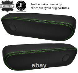 Green Stitch 2x Seat Armrest Real Leather Covers Fits Bmw E23 E28 5 & 7 Series