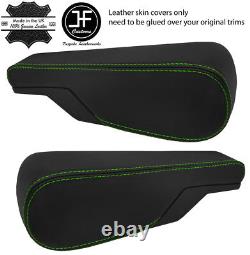 Green Stitch 2x Seat Armrest Real Leather Covers Fits Vw Type 3 T3 Multivan