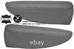 Grey Leather 2x Seat Armrest Covers Fits Chrysler Grand Voyager 01-08