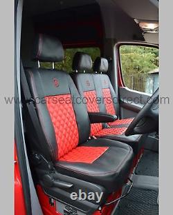 Mercedes Sprinter Van Tailored Seat Covers Black and Red Diamond (2nd Gen)