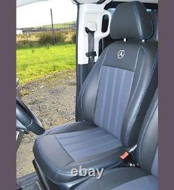 Mercedes Vito Van Black Leather Look Seat Covers Tight Tailored Fit