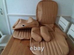 Mgb gt SEAT covers in BISCUIT + headrests + REARS +2 m. Of vinyl. Fits 1970 to 81