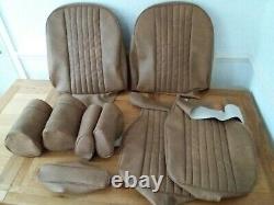 Mgb roadster SEAT covers in USA Fawn vinyl + headrest covers. Fits 1970 to 1981