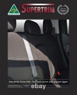 Neoprene Front FB MP + Rear Armrest seat covers fit Mitsubishi Triton
