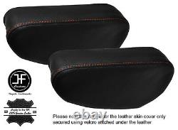 Orange Stitch 2x Seat Armrest Leather Covers Fits Mitsubishi Pajero Shogun 90-01