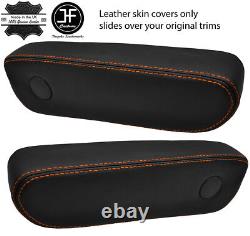 Orange Stitch 2x Seat Armrest Real Leather Covers Fits Bmw E23 E28 5 & 7 Series